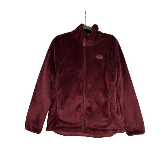 The North Face Women’s XL Osito Fuzzy Full Zip Fleece Jacket Solid Maroon - Picture 7 of 14